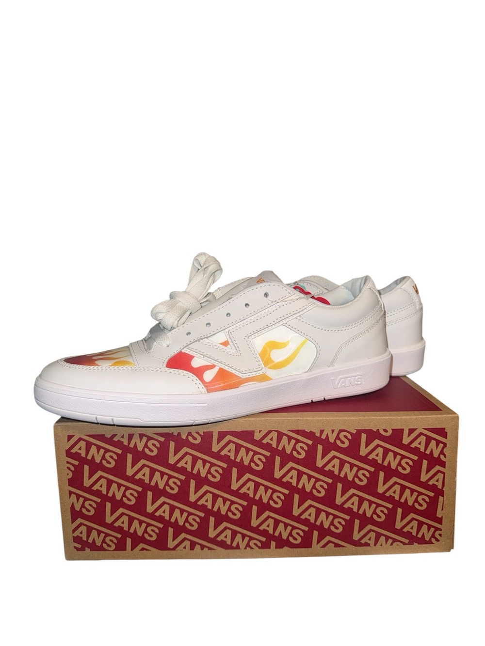 Men’s Vans Lowland CC “Lenticular” True White / Flame Sneakers Size 10.5